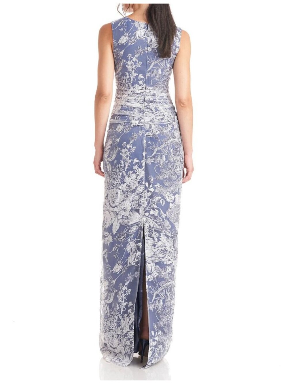 🆕JS COLLECTIONS Maddison Column Shirred Gown Dress Blue 6 - Picture 5 of 16